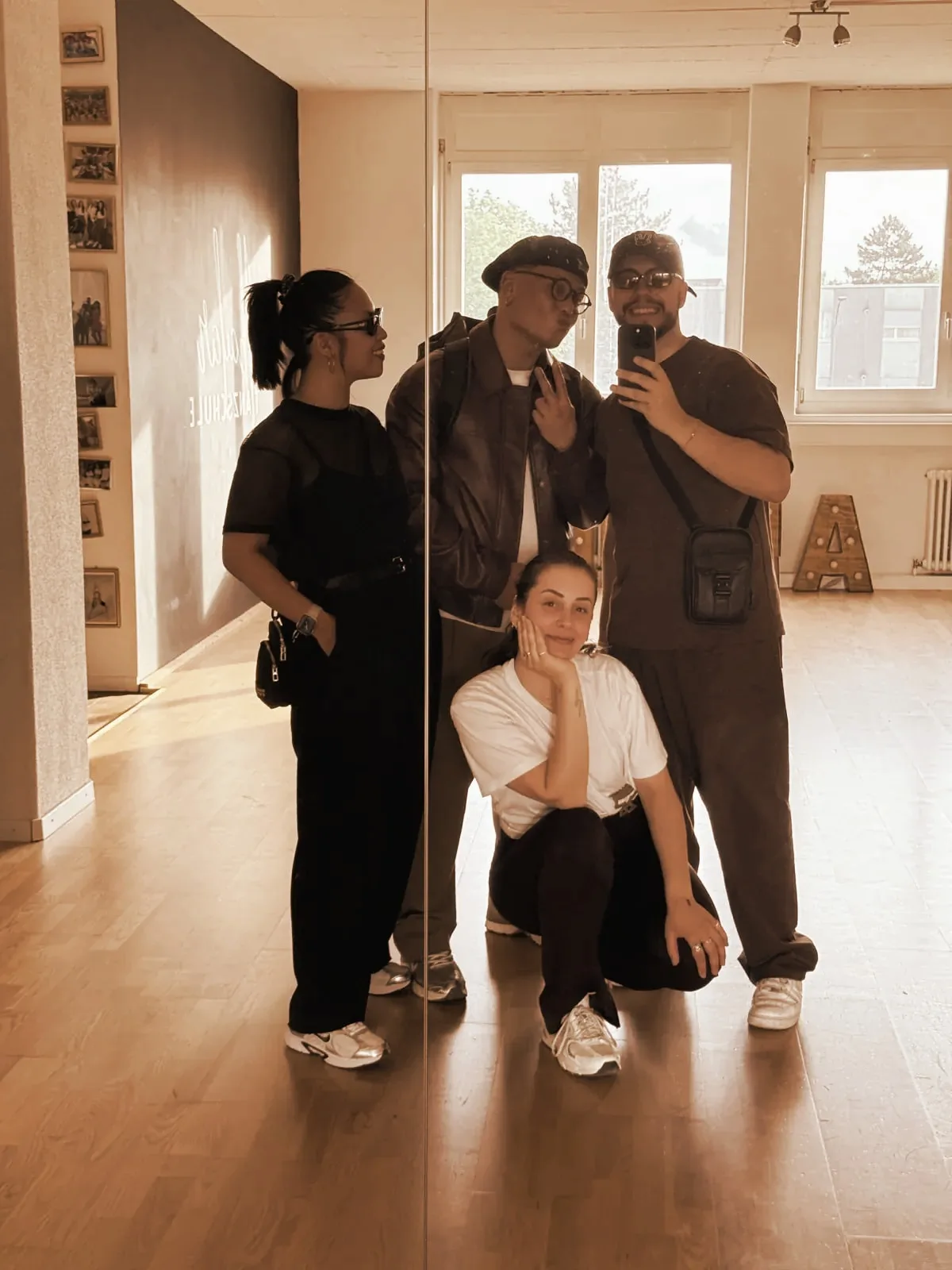 The organisers with Marlon and Jenny in the studio