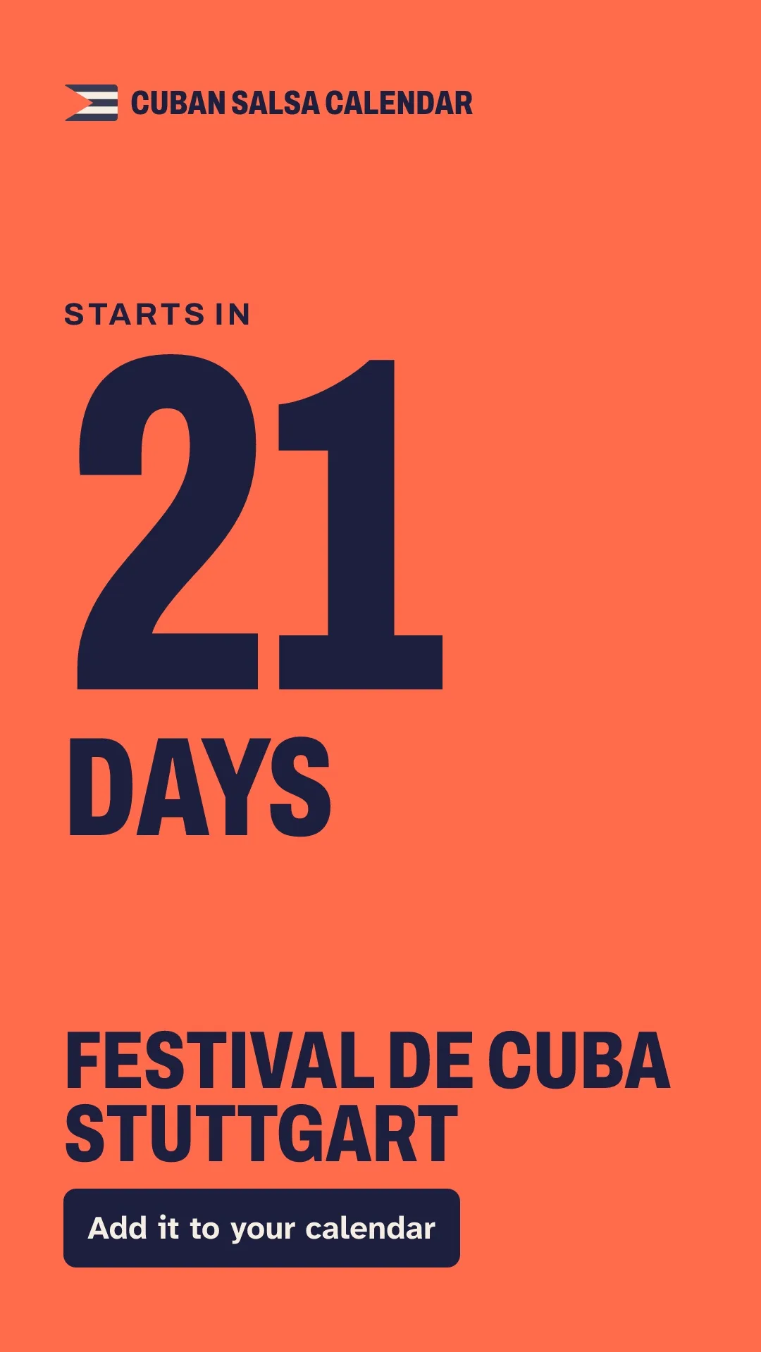 Coral story: starts in 21 days, Festival de Cuba Stuttgart, add it to your calendar