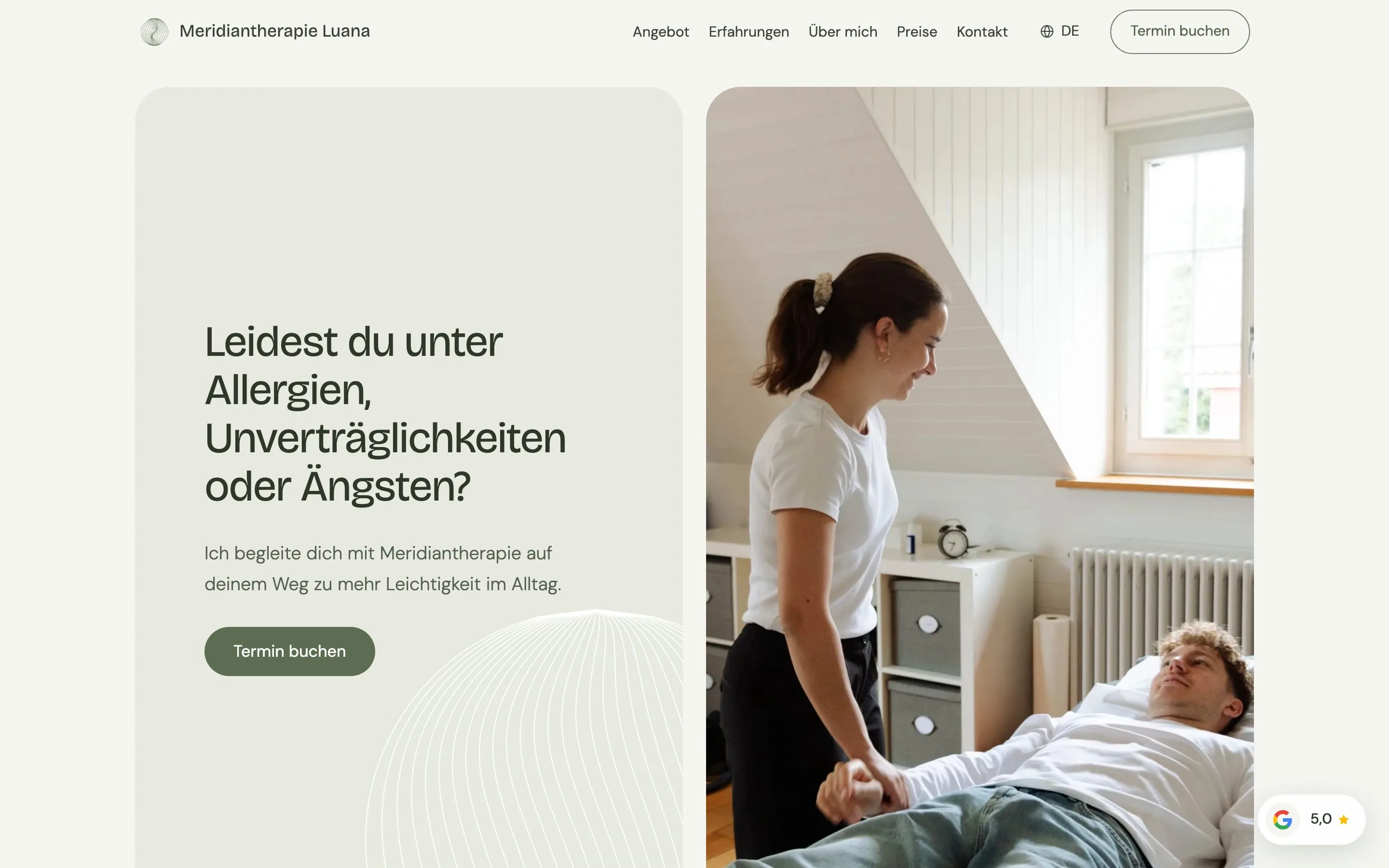 The new Meridiantherapie Luana website